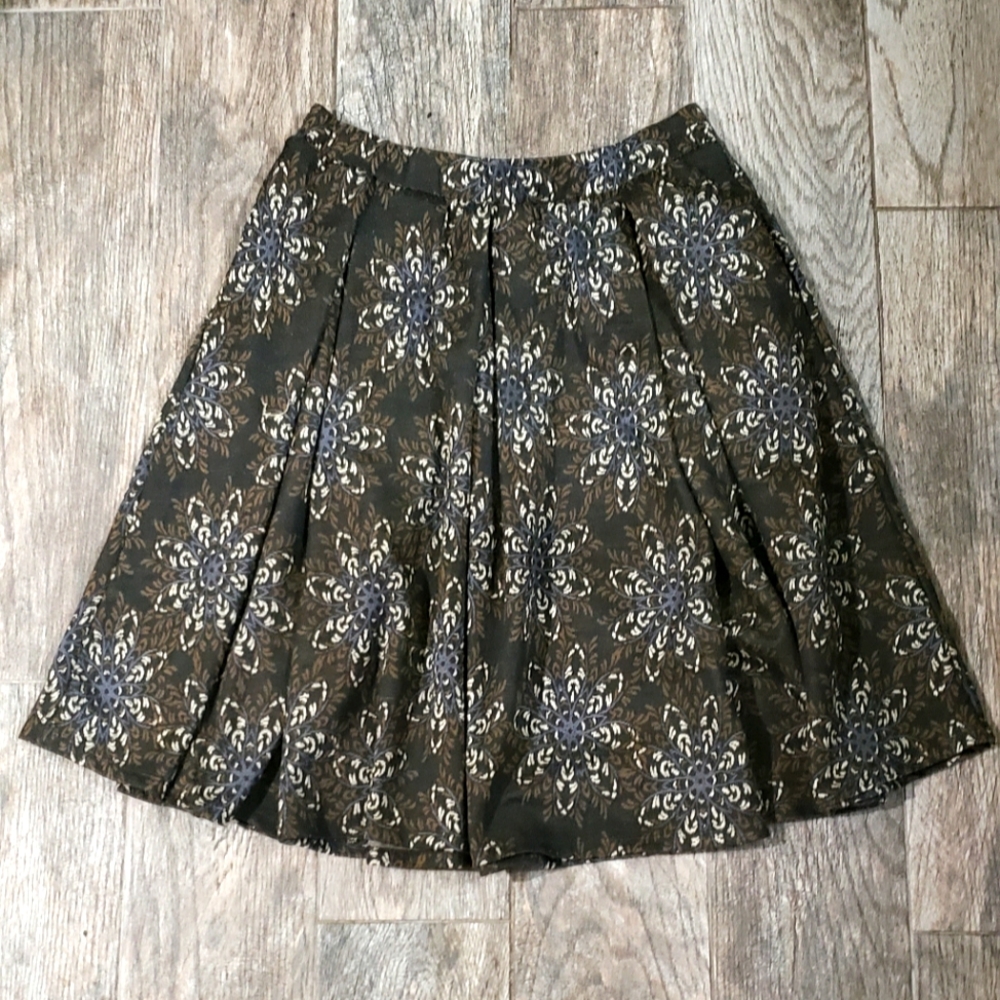 LuLaRoe Madison Skirt brown, cream and grey